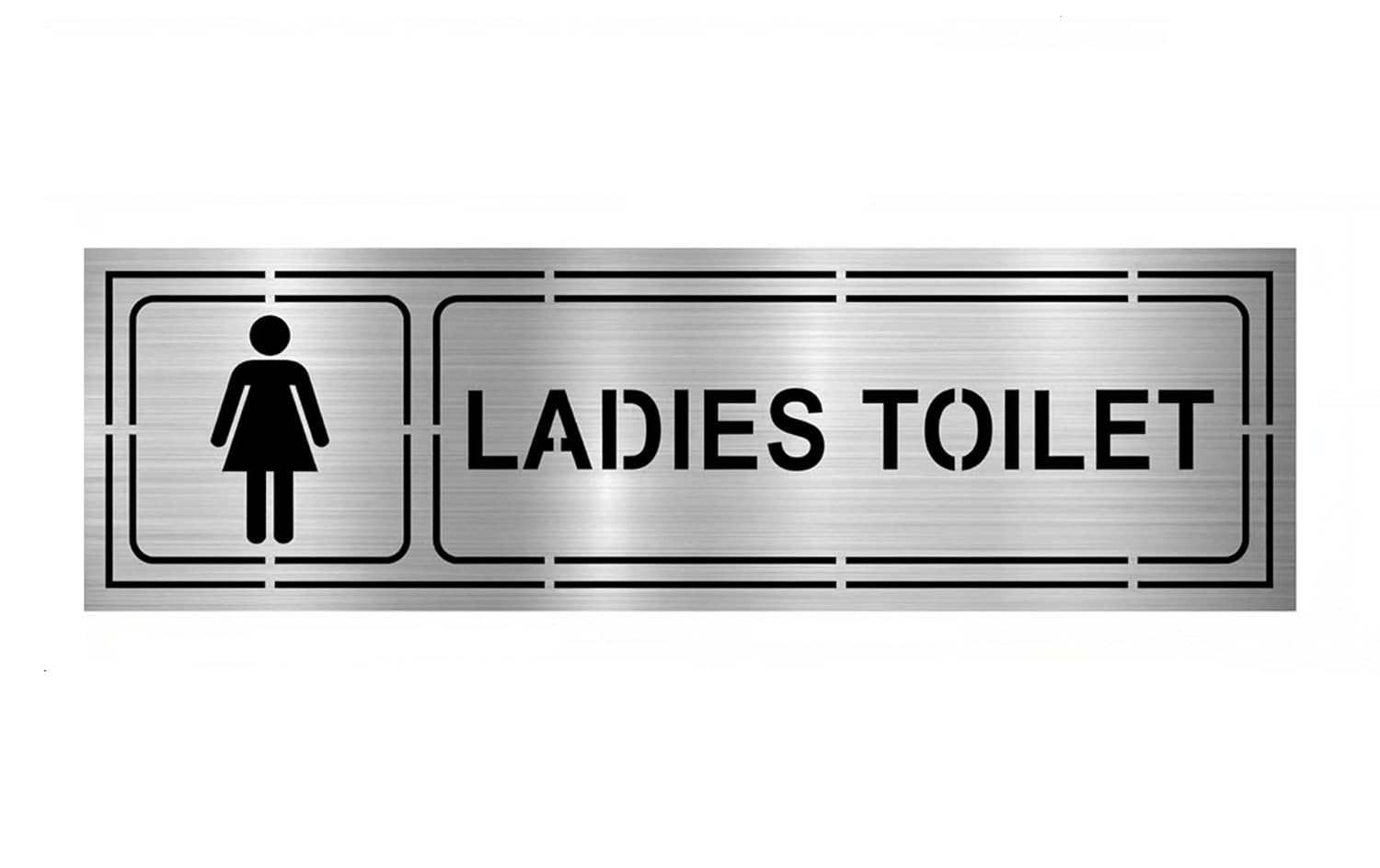 Acrylic Ladies Toilet Sign Board – 10x3 Inch Restroom Door Plate for Office, Hotel, Restaurant – Durable and Waterproof Washroom Signage for Indoor Use