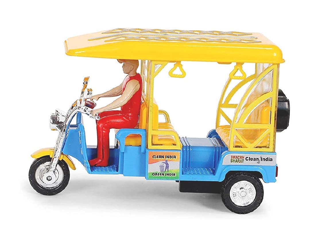 Centy Toys Ssm Centy E - Rickshaw Pull Back (Red Yellow) (Multicolor, Pack Of: 1) Small