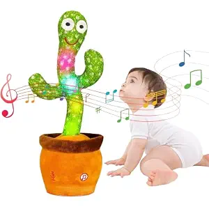 Dancing Talking Cactus Baby Toy, Repeats What You Say Interactive Toy