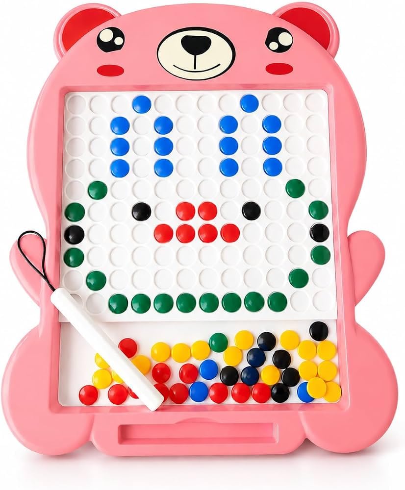 Educational Toy Magnetic Board for Kids with 80 Beads & Magnetic Pen | Big Size Magnetic Doodle Board | Educational Learning Toy, Drawing & Creativity