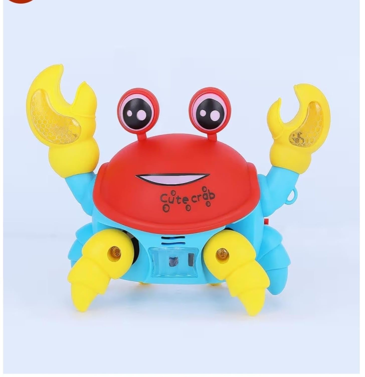 Electric Crawling Crab Musical Toy with LED Lights, Plastic, Turquoise, Red and Yellow, for Kids 18 Months and Above