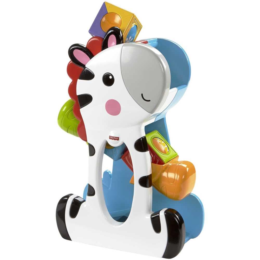 Fisher-Price® Roller Blocks Tumblin' Zebra with 3 Colorful Roller Blocks for Tumbling, Spinning or Stacking Play