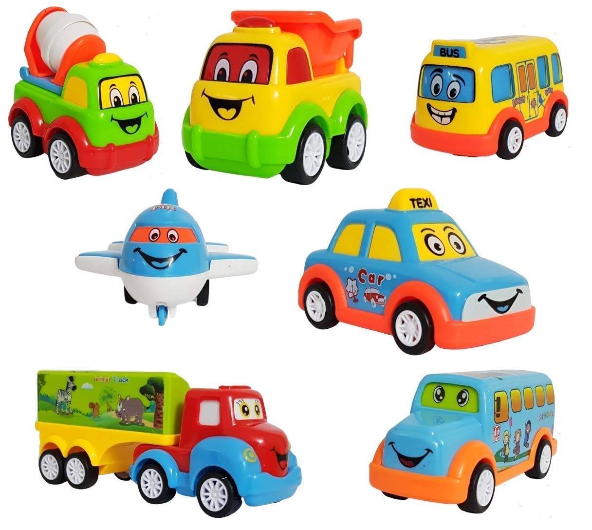 Galaxy Hi-Tech® Pull Back Car Toy Set, Multi Colour, Pack of 7