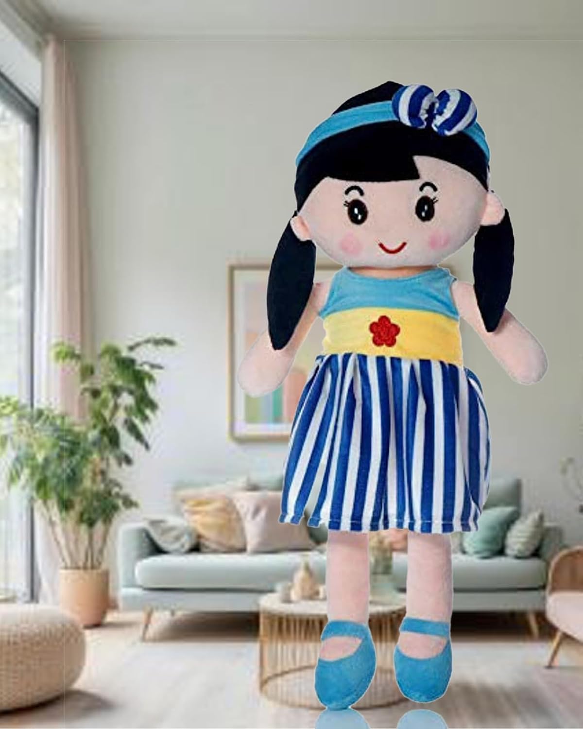 Glance Soft Cute Looking Beautiful Doll | Attractive Stuffed Toys | Grab Your Attention on Little Darling Doll (Blue Cute Doll, 60cm)