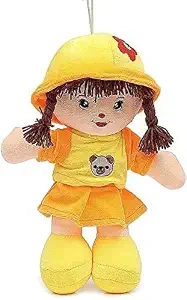Glance Soft Cute Looking Beautiful Doll | Attractive Stuffed Toys | Grab Your Attention on Little Darling Doll (Yellow Addie Girl, 40 cm)