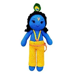 Handmade Crochet Rama Toy – Soft & Eco-Friendly Baby Safe Plush Doll | Handmade Lord Rama Figure | Cultural Connection Toy & Spiritual Gift for Kids, Babies & Toddlers (Multicolour)