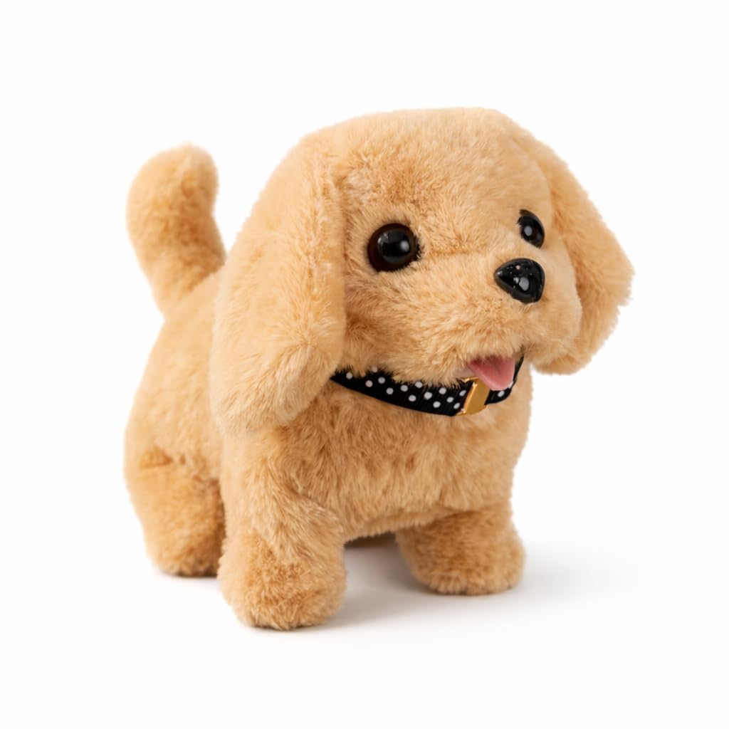 Interactive Plush Walking Puppy Toy for Children with Battery Operation, Barking Voice, Backflip Action, Moving Tail and Soft Fur Indoor Entertainment