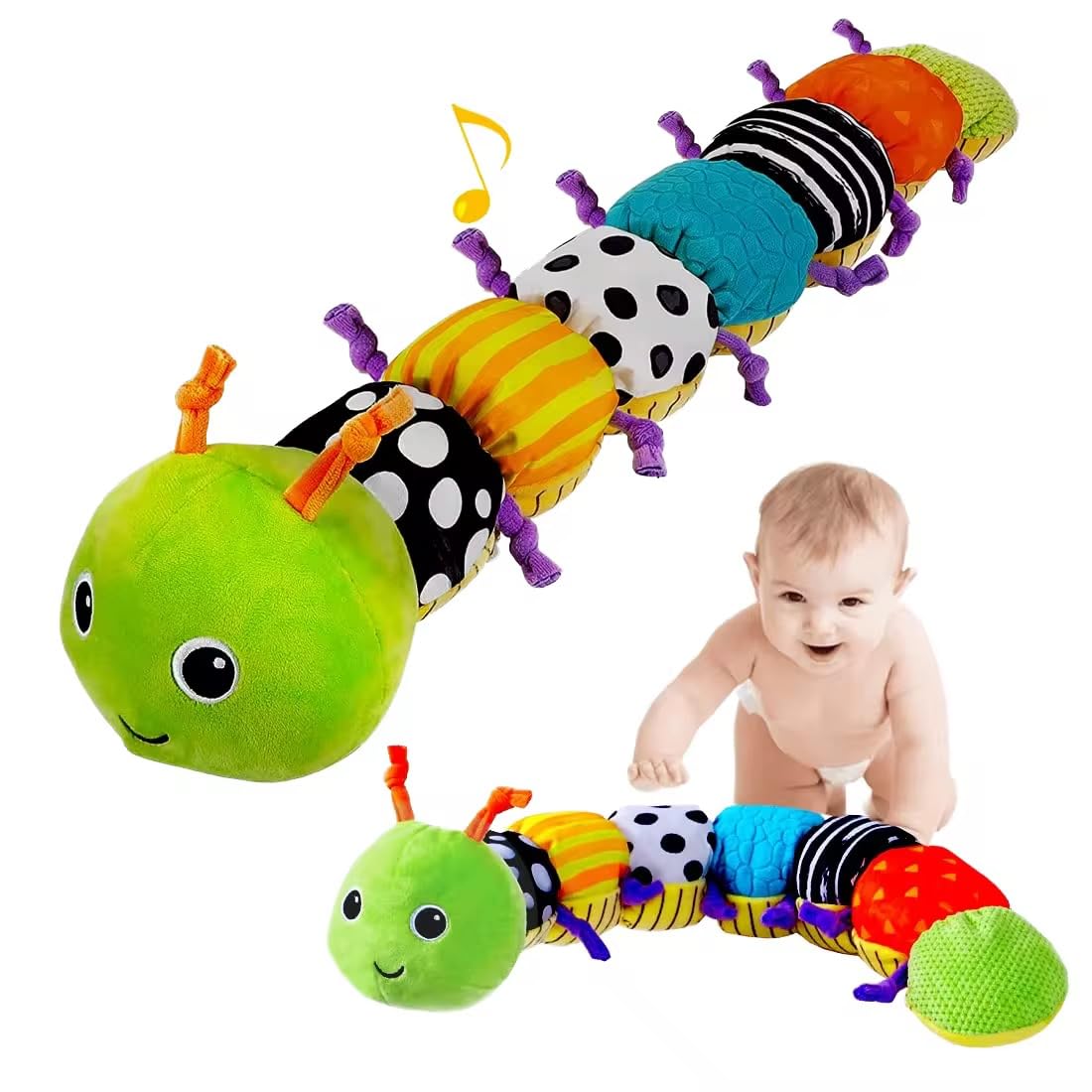Jinglers Musical Caterpillar Infant Toy for 6 to 12 Months,