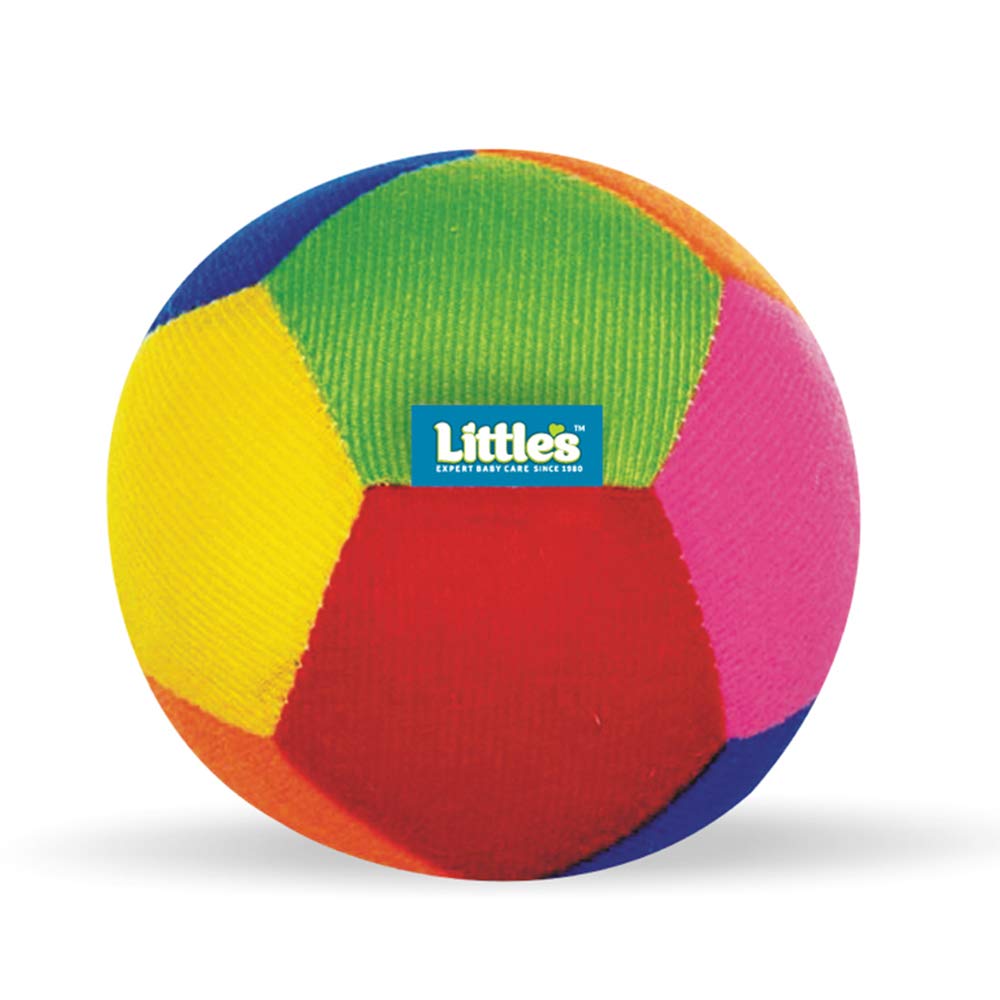 Little's Soft Plush Baby Ball with Rattle Sound (size 11 cm,M), Multi color, Softball
