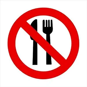 No Food Allowed Office Sign Board Sticker, Prohibition Signage, 15x15 cm