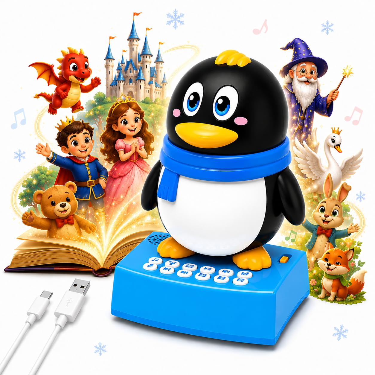 Pengo the Dancing Penguin & Musical Toy for Kids - Storytelling, Learning & Rhymes - Rechargeable Bluetooth Speaker, Record & Playback - Educational Gift for Boys & Girls 3+ Years (Blue)