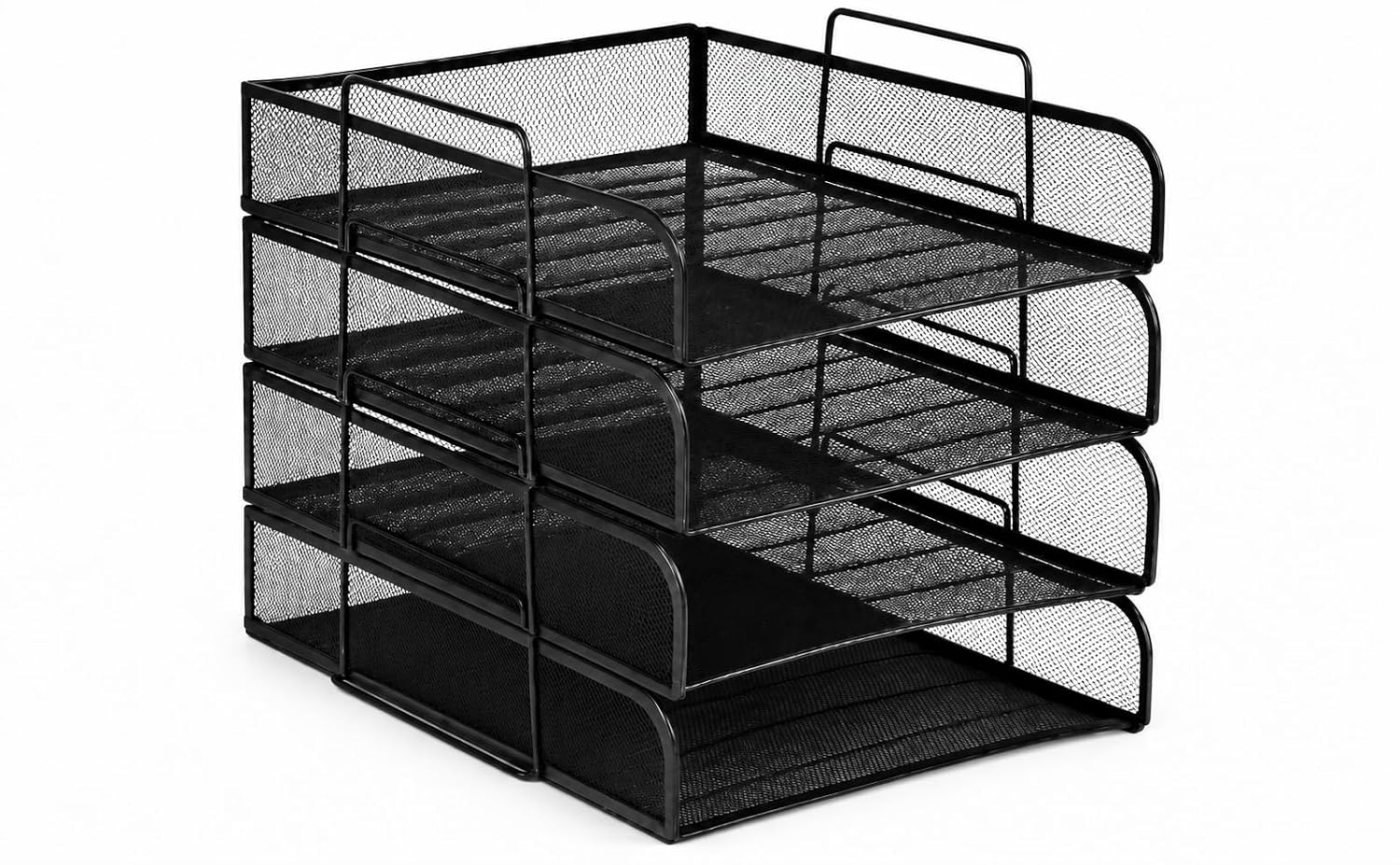 Profile Mini Mesh Organizer, Compact Multi-Tier Metal Mesh Desk Storage for Office & Home, Desktop Organizer for Files, Documents & Office Supplies, Durable Metal Construction