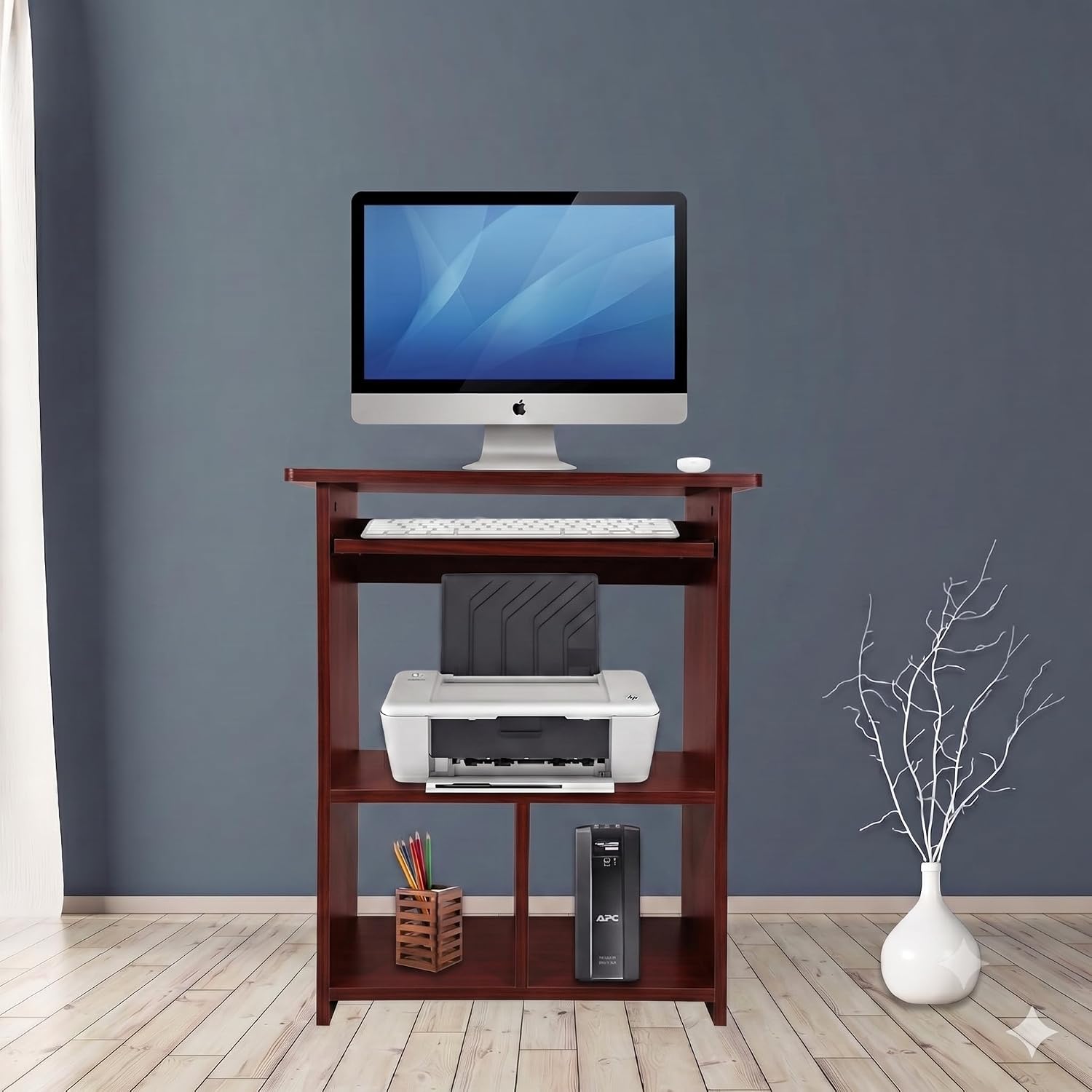 Purple Furniture Engineered Wood Elite Home Office Computer Table,Study Desk,Writing Desk and Lap Desk for Students,Kids and Adults(Matte Finish, Do-It-Yourself, Small) (Mahogany)