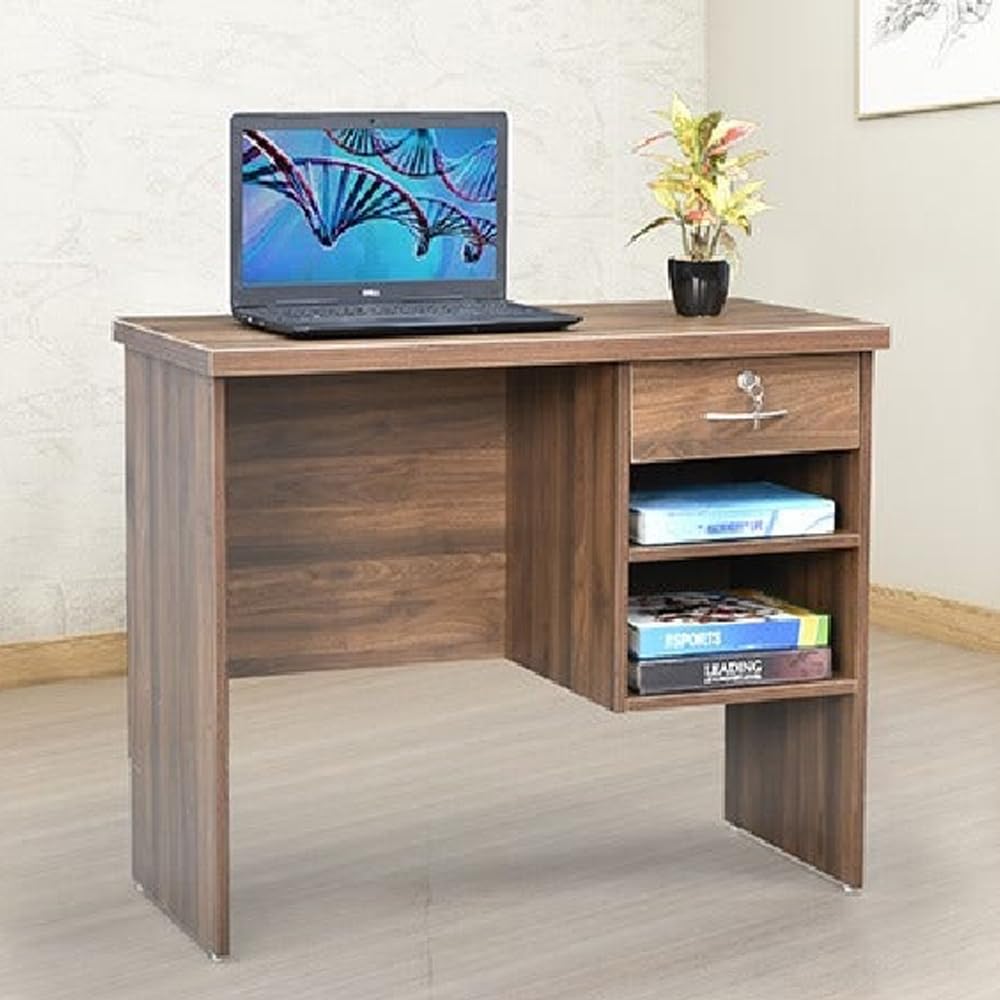 Royaloak Lucy Computer Table for Home Office | Durable Engineered Wood with Melamine Finish | Thick Table Top & Spacious Legroom | Modern Design with Convenient Drawer Storage