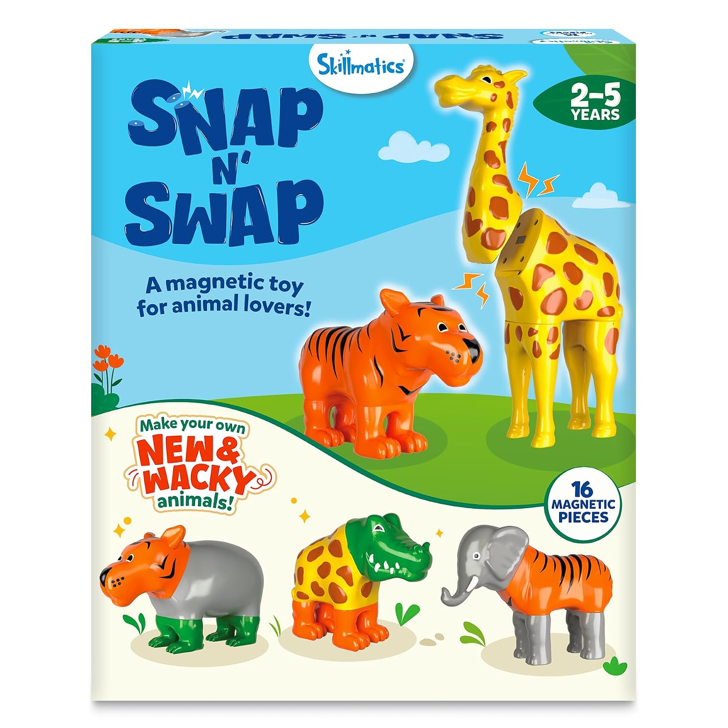 Skillmatics Snap N' Swap – Magnetic Animal Toy for Toddlers