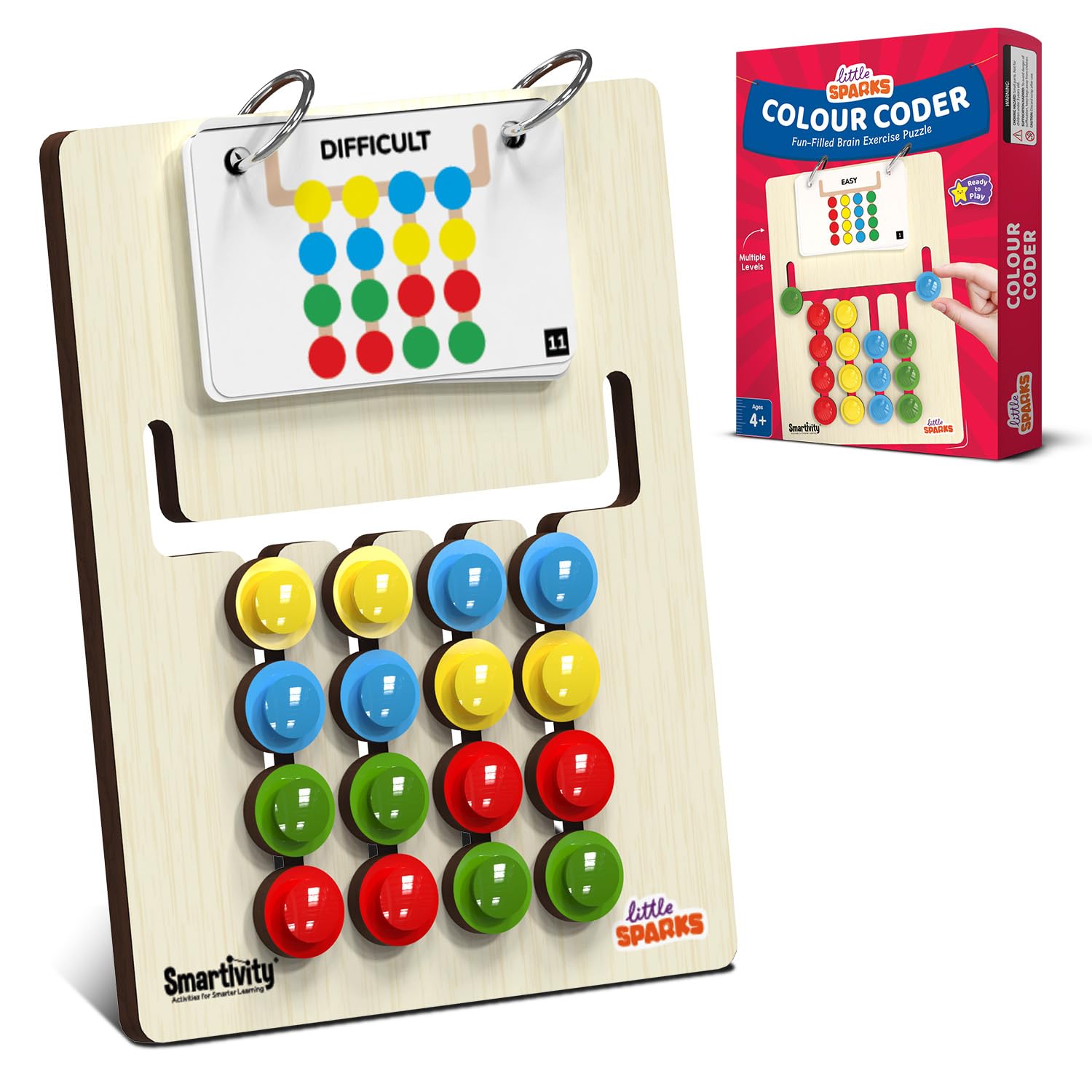 Smartivity Montessori Slide Puzzle - Wooden Toy for Kids 4-8 Years