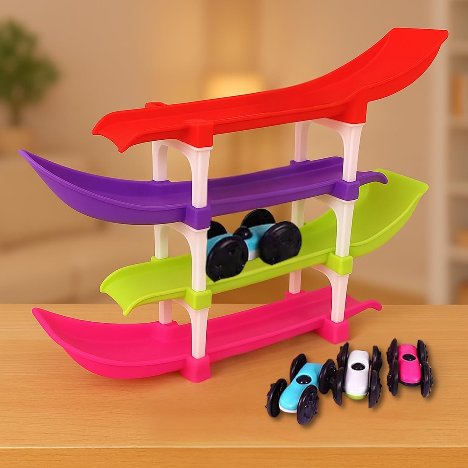 Toy Imagine 4-Level Car Ramp Racer Toy with 4 Cars