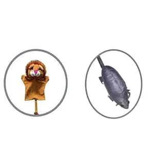 VARUSH Wild Animals & Birds Storytelling Hand Puppets - 2 pcs/Lion & Mouse/Hand Puppets for Kid's Learning Playing/Gift for Kids