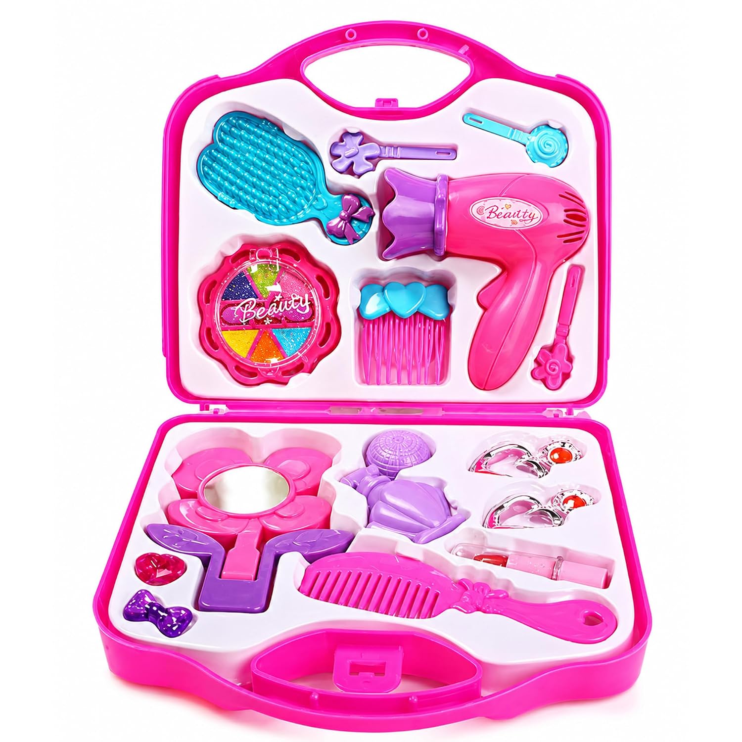 Webby Beauty Makeup Set for Girls Pretend Play Cosmetic Kit Kids Birthday Gift Pink Toy Set