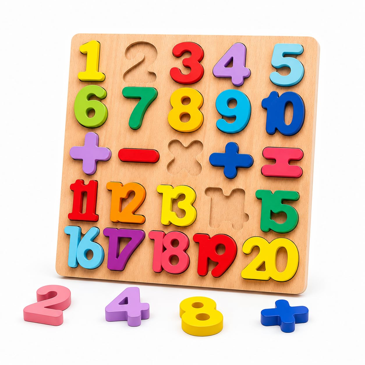 Wooden Number Counting Learning Board for Children, Early Educational Activity Toy for Toddlers, Supports Counting Ability, Recognition Skills and Creative Learning, Age 2–5 Years, Ideal Gift for Kids